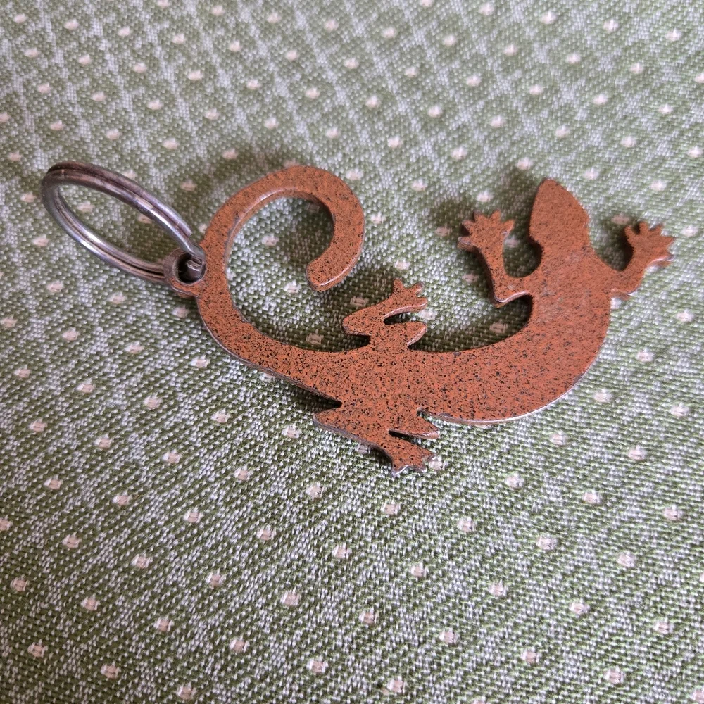 Lizard Metal Keychain